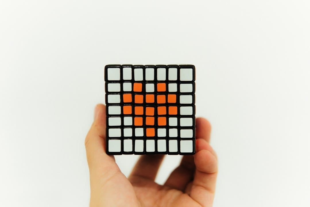 Rubik's cube with a heart design