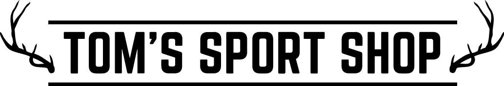 Logo for Tom’s Sport Shop with bold black text between two horizontal black lines, flanked by stylized black antlers on both the left and right sides—perfect for representing Tom’s Sport Shop’s adventurous spirit. - Market Design Team: Define. Structure. Expand.