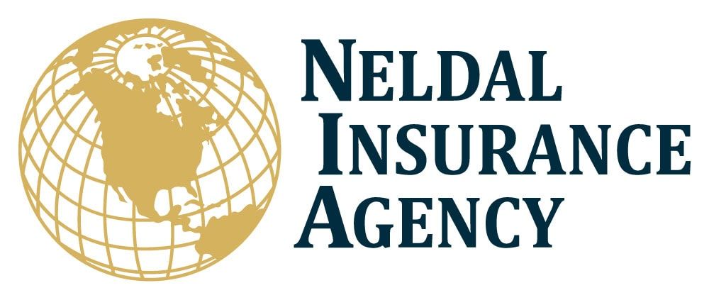 Logo of Neldal Insurance Agency featuring a stylized gold globe with North America visible on the left, and the insurance agency's name in bold, blue capital letters on the right. - Market Design Team: Define. Structure. Expand.