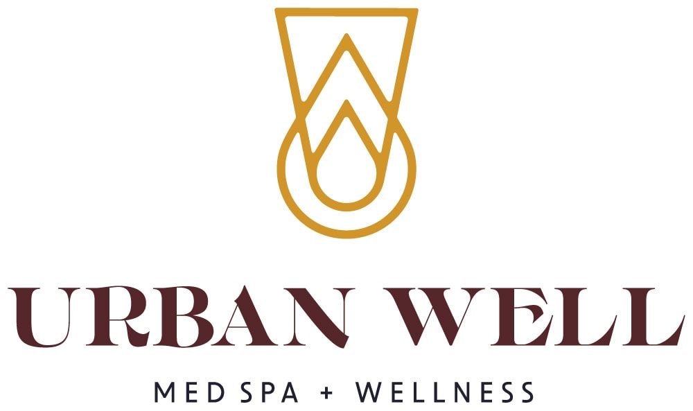 A geometric gold logo above the words 