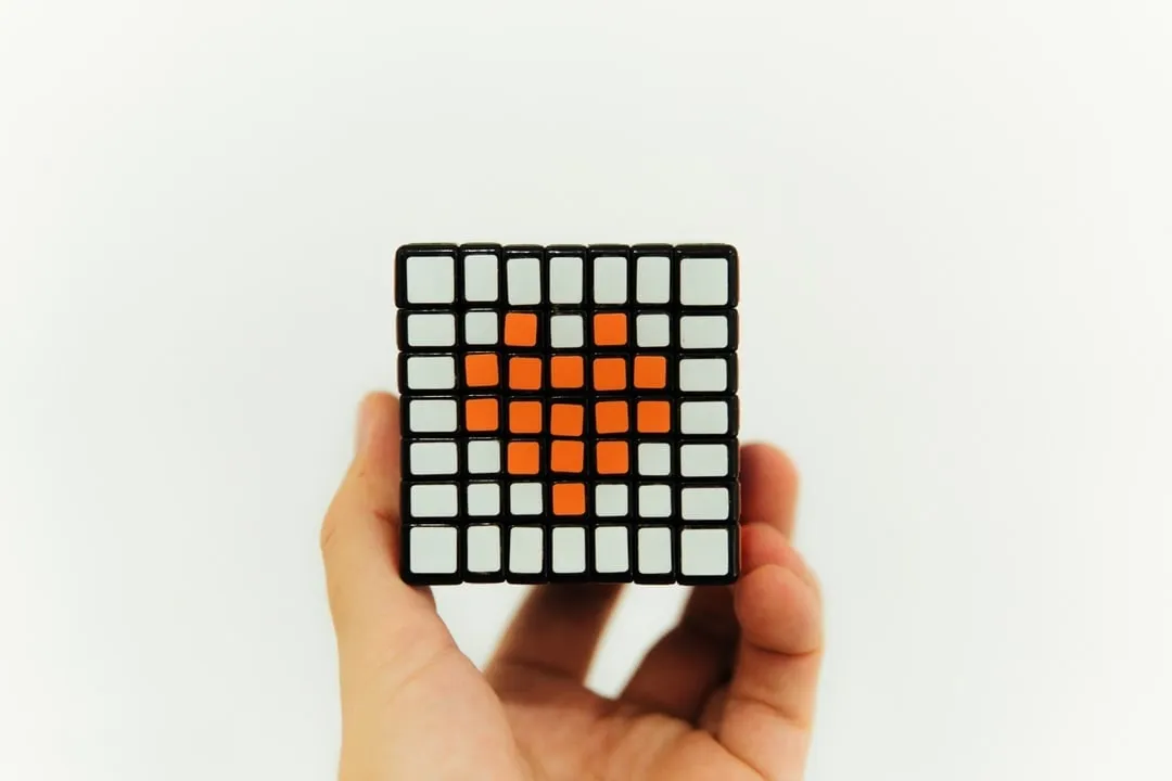 Rubik's cube with a heart design